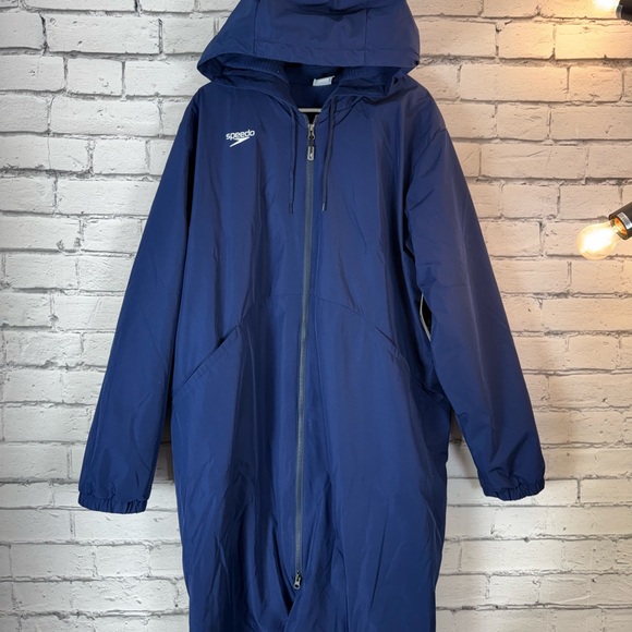 Speedo Unisex, Men or Women's Navy Team Fleece Lined Hooded Parka Maxi Coat NWT - Picture 1 of 14